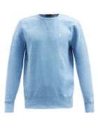 Matchesfashion.com Polo Ralph Lauren - Logo-embroidered Cotton-blend Jersey Sweatshirt - Mens - Light Blue