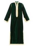 Matchesfashion.com Muzungu Sisters - Alia Woven Trim Velvet Tunic Dress - Womens - Green Multi