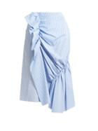 J.w.anderson Gingham And Striped Cotton-poplin Skirt