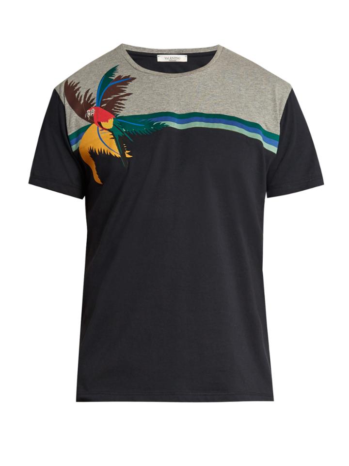 Valentino Bi-colour Appliqu Cotton T-shirt
