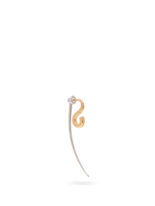 Matchesfashion.com Charlotte Chesnais - Hook Xl Sterling Silver Single Earring - Womens - Gold