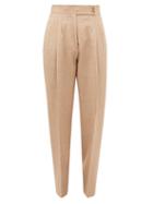 Matchesfashion.com Burberry - Marleigh Pleated Wool-blend Trousers - Womens - Beige