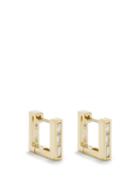 Lizzie Mandler - Diamond & 18kt Gold Square Huggie Earrings - Womens - Yellow Gold