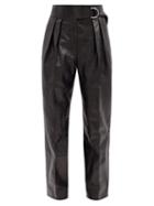 Matchesfashion.com Jil Sander - Napoleon Pleated Leather Wide-leg Trousers - Womens - Black
