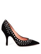Matchesfashion.com Rochas - Crystal Embellished Velvet Pumps - Womens - Black