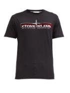 Matchesfashion.com Stone Island - Logo-embroidered Cotton T-shirt - Mens - Black
