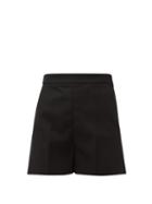 Matchesfashion.com Msgm - High Rise Tailored Crepe Shorts - Womens - Black