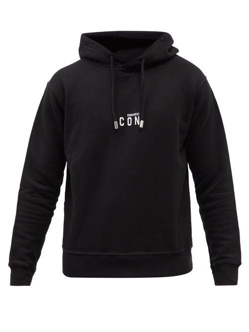 Dsquared2 - Icon-print Cotton-jersey Hooded Sweatshirt - Mens - Black