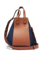 Matchesfashion.com Loewe Paula's Ibiza - Hammock Small Canvas And Leather Tote Bag - Womens - Navy Multi