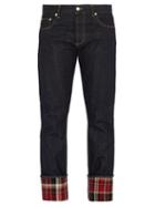 Matchesfashion.com Alexander Mcqueen - Checked Straight Leg Jeans - Mens - Denim