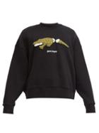 Matchesfashion.com Palm Angels - Crocodile-embroidered Cotton Sweatshirt - Mens - Black Green