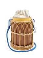 Wai Wai Bamboo Cage And Leather Bucket Bag