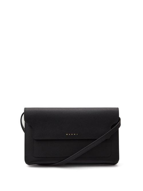 Ladies Bags Marni - Accordion Saffiano-leather Cross-body Bag - Womens - Black