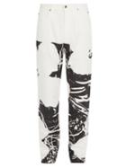 Matchesfashion.com Calvin Klein 205w39nyc - Abstract Print Denim Jeans - Mens - White Black