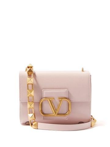 Valentino Garavani - Stud Sign Leather Shoulder Bag - Womens - Light Pink