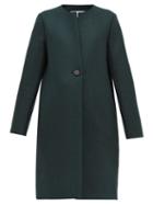 Matchesfashion.com Harris Wharf London - Round Neck Pressed Virgin Wool Felt Coat - Womens - Dark Green