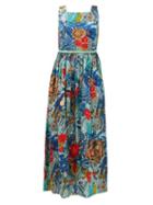 Matchesfashion.com Le Sirenuse, Positano - Julia Ranthambore Tiger-print Cotton Maxi Dress - Womens - Blue Print