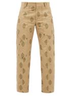Matchesfashion.com Chlo - Logo-jacquard Cropped Cotton Trousers - Womens - Beige