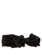 Matchesfashion.com Maison Michel - Betty Bow Silk Blend Satin Headband - Womens - Black