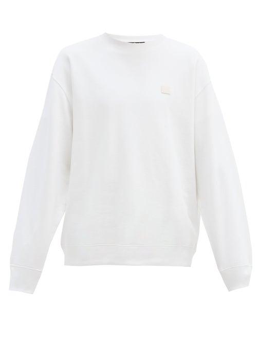Matchesfashion.com Acne Studios - Forba Face Oversized Cotton-jersey Sweatshirt - Mens - White