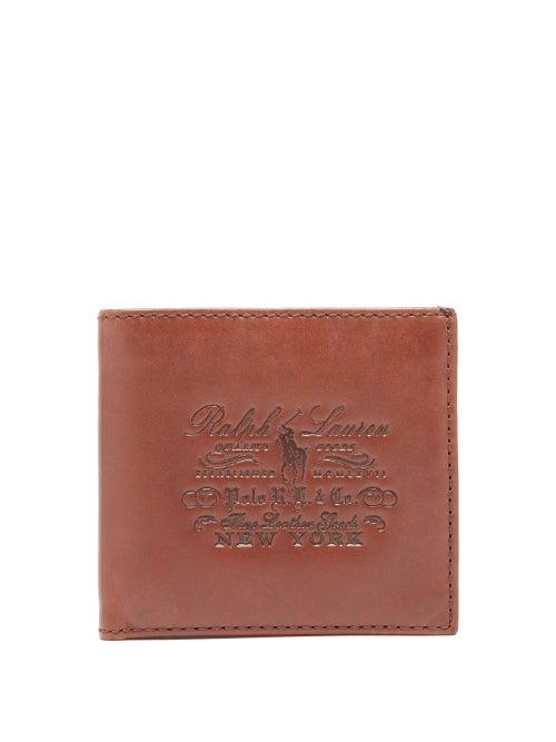 Matchesfashion.com Polo Ralph Lauren - Logo Embossed Bi Fold Leather Wallet - Mens - Brown