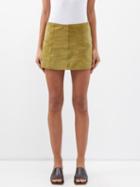 Petar Petrov - Ric Suede Mini Skirt - Womens - Olive Green