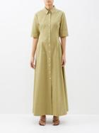 Staud - Joan Cotton-blend Maxi Shirt Dress - Womens - Khaki