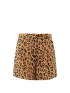 Matchesfashion.com Blaz Milano - Simba Fell Leopard-print Silk-faille Shorts - Womens - Leopard