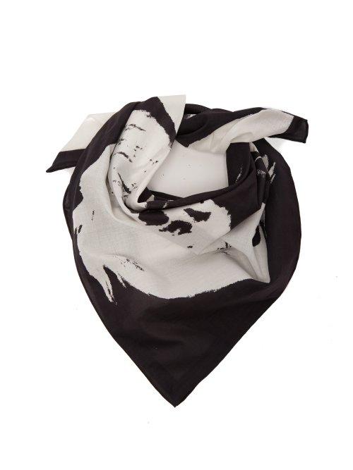 Matchesfashion.com Calvin Klein 205w39nyc - Stephen Sprouse Print Cotton Bandana Scarf - Womens - White