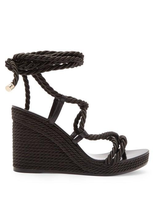 Matchesfashion.com Jimmy Choo - Allis 95 Espadrille Wedge Sandals - Womens - Black