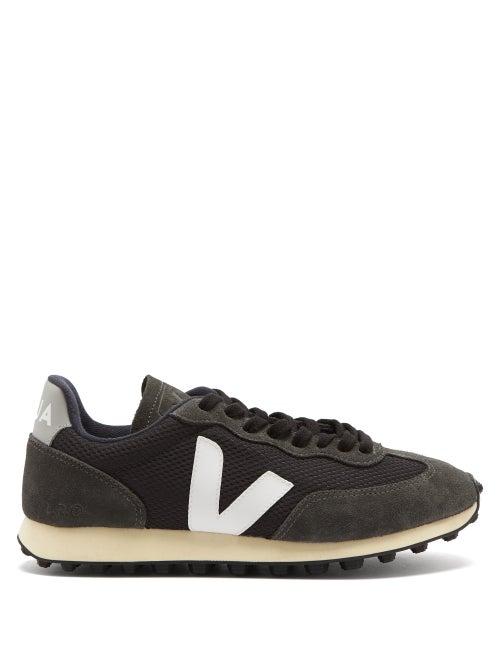 Matchesfashion.com Veja - Rio Branco Logo-appliqu Mesh And Suede Trainers - Womens - Black White