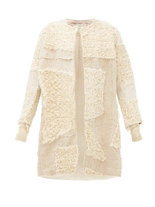 Matchesfashion.com By Walid - Mira Single Breasted Arran Wool And Linen Coat - Womens - Beige