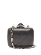 Matchesfashion.com Alexander Mcqueen - Mini Crystal Embellished Leather Clutch Bag - Womens - Black