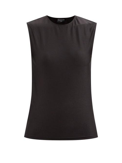 Balenciaga - Sleeveless Jersey Top - Womens - Black