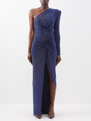 Alexandre Vauthier - One-shoulder Crystal-embellished Gown - Womens - Blue