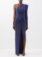 Alexandre Vauthier - One-shoulder Crystal-embellished Gown - Womens - Blue
