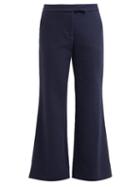 Matchesfashion.com Marina Moscone - Kick Flare Twill Trousers - Womens - Navy