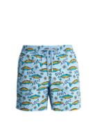 Matchesfashion.com Vilebrequin - Sardine Print Swim Shorts - Mens - Blue Multi