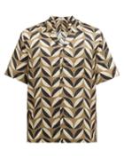 Matchesfashion.com Commas - Pavilion Tile-print Silk-blend Shirt - Mens - Green Multi