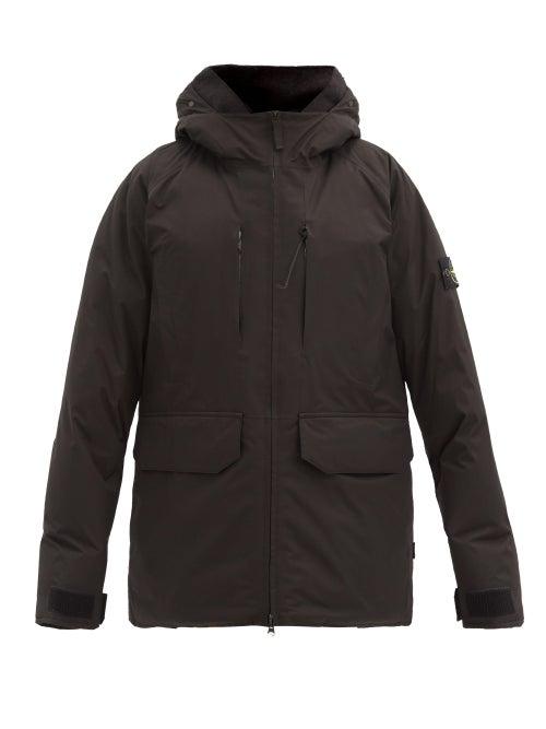 Matchesfashion.com Stone Island - Hooded Down-filled Technical-shell Coat - Mens - Black