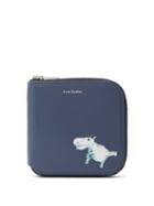 Matchesfashion.com Acne Studios - Hippopotamus Print Leather Wallet - Womens - Blue Multi