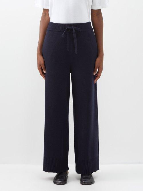 The Row - Anton Drawstring-waist Cashmere Trousers - Womens - Navy