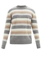 Matchesfashion.com Altea - Striped Wool Sweater - Mens - Grey Multi