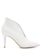 Matchesfashion.com Gianvito Rossi - Vania 85 Leather Ankle Boots - Womens - White