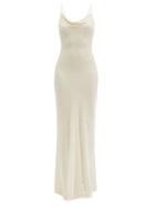 Matchesfashion.com Rat & Boa - Cowl-neck Leopard Devor-velvet Maxi Dress - Womens - Ivory