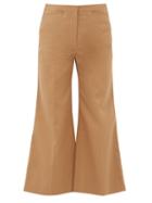 Matchesfashion.com Lemaire - High Rise Cropped Kick Flare Twill Trousers - Womens - Tan
