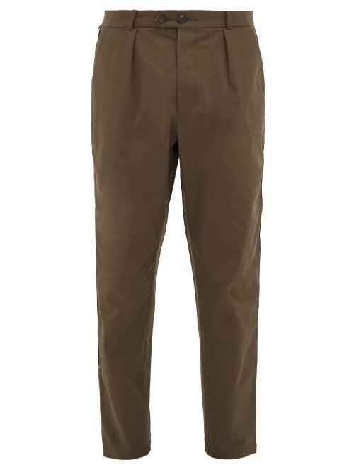 Matchesfashion.com Alexander Mcqueen - Side-striped Zipped-cuff Cotton Chinos - Mens - Khaki