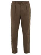 Matchesfashion.com Alexander Mcqueen - Side-striped Zipped-cuff Cotton Chinos - Mens - Khaki