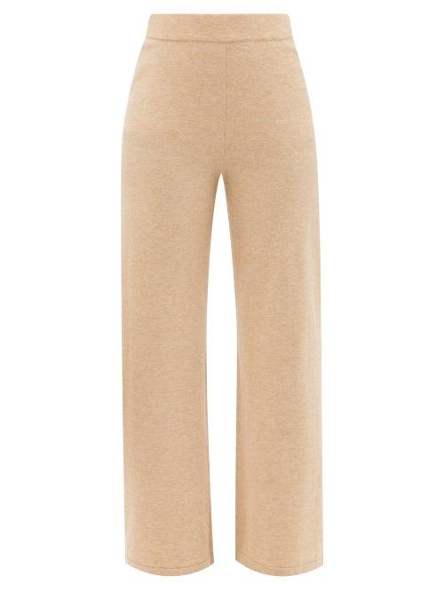 Joseph - Knitted Wide-leg Trousers - Womens - Beige