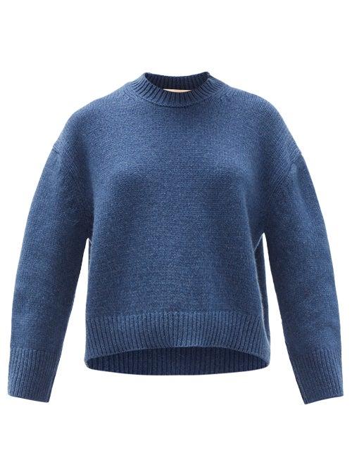 Matchesfashion.com Brock Collection - Drop-shoulder Cashmere Sweater - Womens - Blue